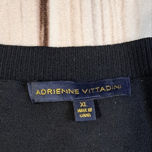 Adrienne Vittadini Size XL Sweater With Metallic Animal Print - Picture 3 of 8